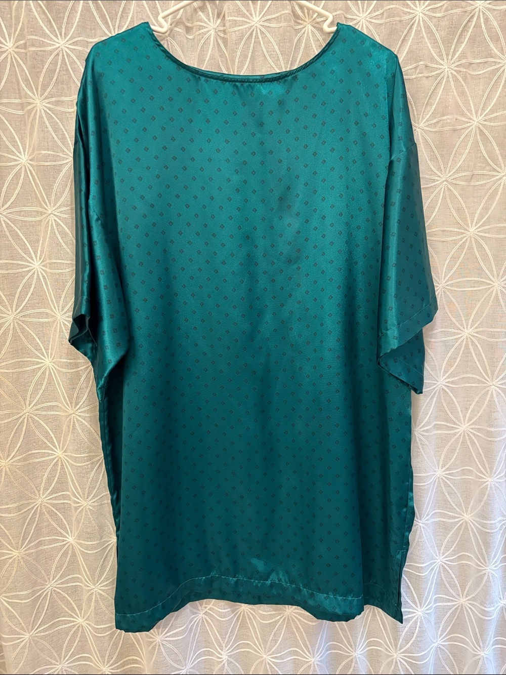 Victoria's Secret Teal Short-Sleeve Satin Nightie